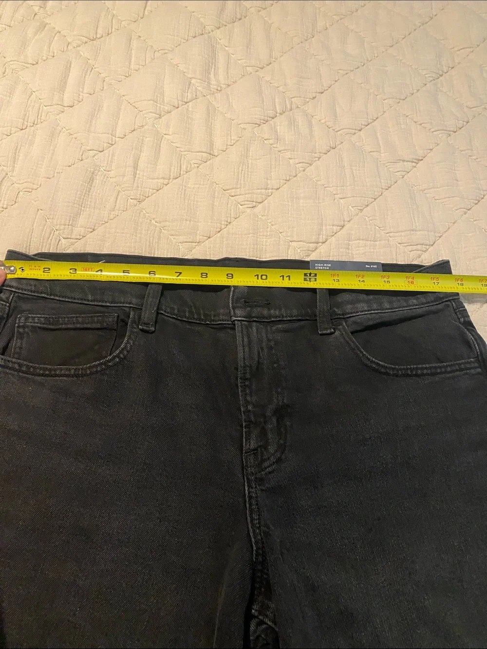 American Eagle Outfitters Black Straight-Leg Jeans high-rise stretch Long